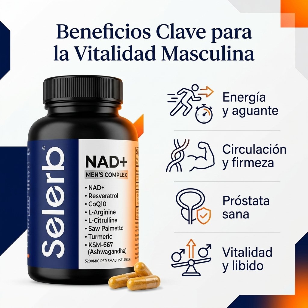 Beneficios: energia, circulacion y firmeza, prostata sana, vitalidad y libido