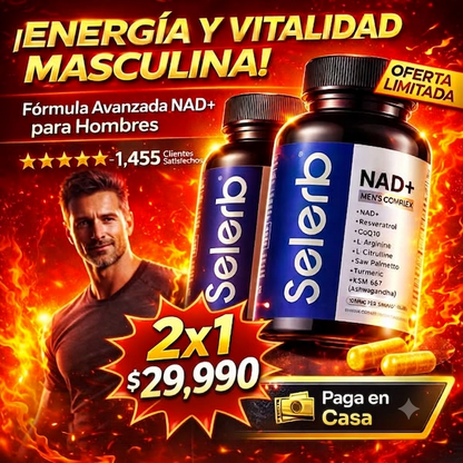 Suplemento NAD+ para Hombres – Energía, Firmeza y Próstata | Selerb Men´s Complex 13 en 1