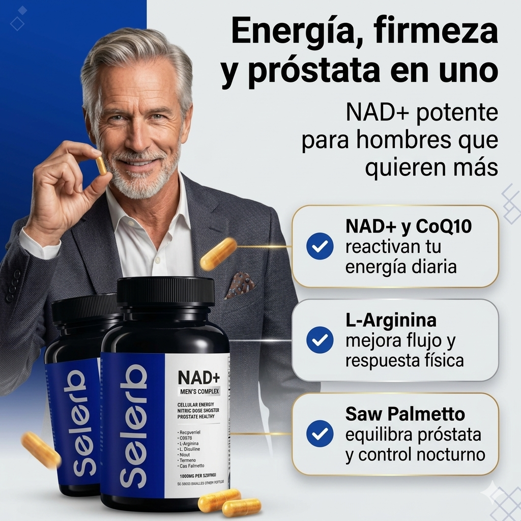 Suplemento NAD+ para Hombres – Energía, Firmeza y Próstata | Selerb Men´s Complex 13 en 1